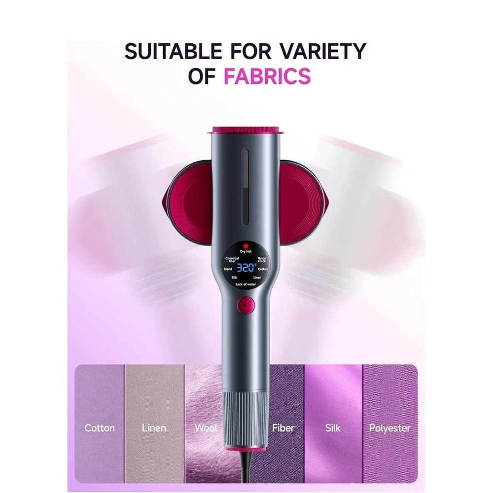 Dr Flash 2-in-1 Handheld Garment Steamer & Dry Iron 1200W Ceramic Grey/Pink -NEW